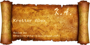 Kretter Alex névjegykártya